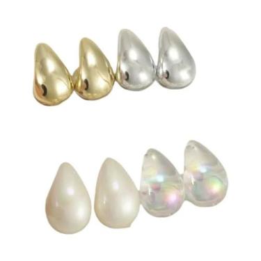 Imagem de Brincos Elegantes Em Acrílico Brilhante Em Forma De Gota Para Mulheres