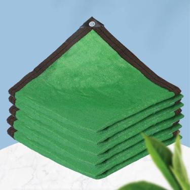 Imagem de WUHUQN Pano de proteção solar verde, rede de proteção solar de pano de sombra, rede resistente a UV, cobertura de rede de sombra de malha, com ilhós, para cobertura de plantas de jardim e estufa