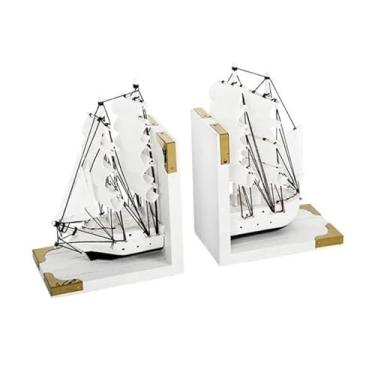 Imagem de Casa Pérola Negra Corsair Vela BoaBookend MasterYoda Estatuetas Metal Estante Decoração Desktop Ornamento Arte Escritório Decoração Artesanato Decoração (Branco)