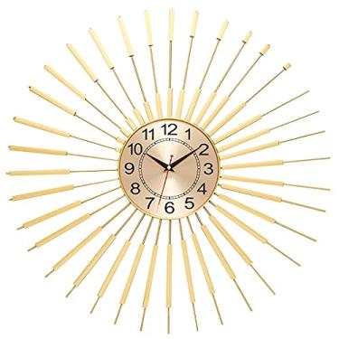 Imagem de Relógio de parede de quartzo silencioso simples sala de estar personalidade relógio de parede quarto europeu moderno grande decoração de casa