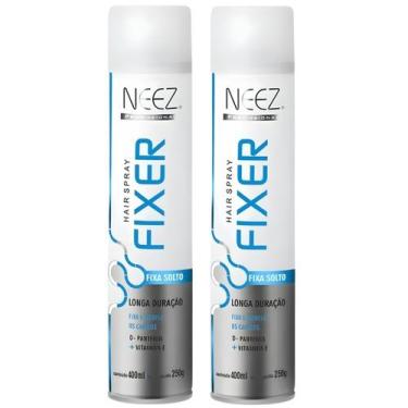 Imagem de Kit 2 Spray Fixador De Cabelo Profissional Neez Laque Capilar Fixa Sol
