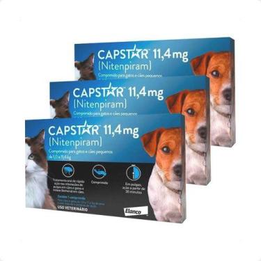 Imagem de 3 Capstar Antipulgas Gatos Cachorro Ate 11kg Envio Imediato - Elanco