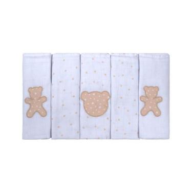 Imagem de Fralda de pano para bebê 5 Unidades 77cm x 80 cm Bublim, Pêssego