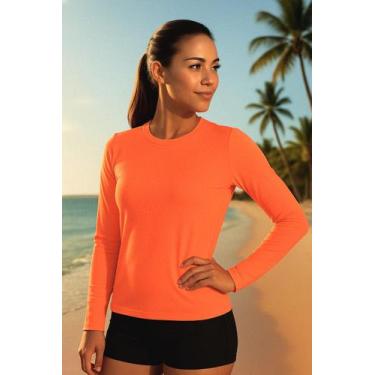 Imagem de Blusa Térmica Feminina Proteção Solar UV 50 Manga Longa Segunda Pele V