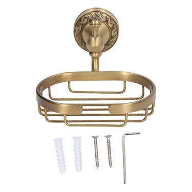 Imagem de Suporte de sabonete para banheiro montado na parede, cesto de sabonete antigo, bandeja de saboneteira com design curvo esculpido, estilo simples e moderno, fundo oco para