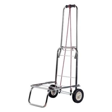 Imagem de Carrinho de carga aço cromado dobrável100kg rodas d borracha