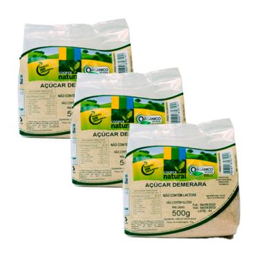 Imagem de Kit 3X: Açúcar Demerara Orgânico Coopernatural 500g