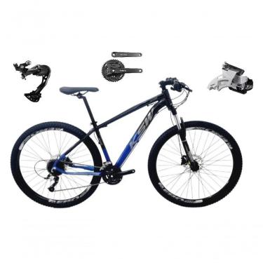 Imagem de Bicicleta Aro 29 Ksw Xlt Câmbio Shimano Alívio E Altus 27v Freio Hidráulico Garfo Trava - Preto/azul Tam.15