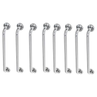 Imagem de Alça De Apoio Inox Barra 60cm Kit 8 Unidades Criança Idoso Anti Queda Segurança Banheiro Resistente