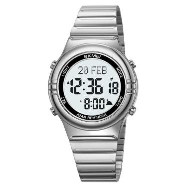 Imagem de Relógio Digital Masculino Fashion Da Skmei Com Cronômetro Função De Data Resistência À Água Prateado