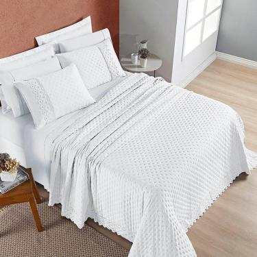 Imagem de Cobre Leito Queen Nobless 200 Fios 3 Peças - Branco Neve