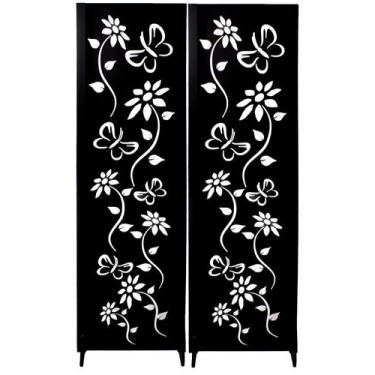 Imagem de 2 Biombo Pintado Reto Com Pés Folha Painel Mdf Divisor Divisória Separ