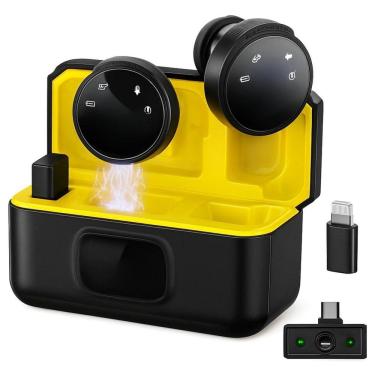 Imagem de Microfone De Lapela Sem Fio Duplo Entradas Usb-C E Lightning