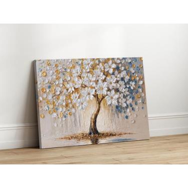 Imagem de Quadro Decorativo para Sala Quarto Árvore Dourada Luxo  130x90 Linha P