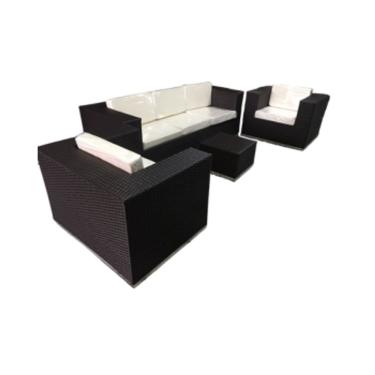 Imagem de Jogo Sofá De 5 Lugares Fibra Sintética Alumínio Área Externa Fibra Sintética