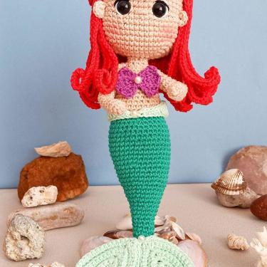 Imagem de Princesa Amigurumi Crochê Artesanal em Linha de Algodão