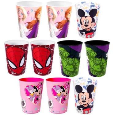 Imagem de Kit 10 Copo Infantil 320ml para Base de Ovo de Páscoa Heróis e Princes
