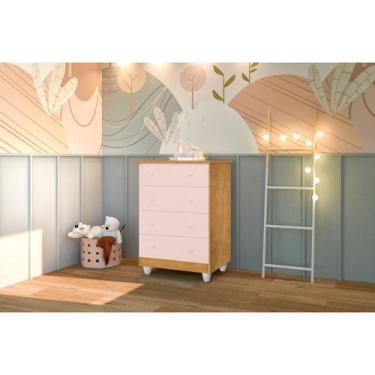 Imagem de Cômoda Infantil 4 Gavetas Lara - J&A Móveis