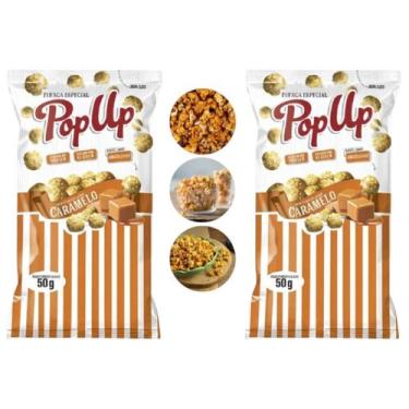 Imagem de Combo 30 Sacos Pipoca Doce Pop Up Sabor Caramelo 50G Snacks