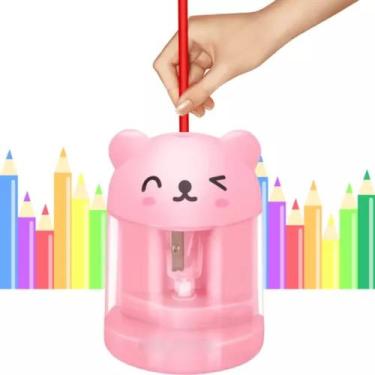 Imagem de Apontador de Lápis Elétrico Bichinho Infantil à Pilha Com Refil e Ades