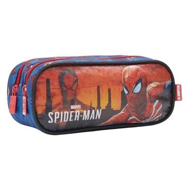 Imagem de Estojo Escolar Infantil Duplo Spider Man 13355 Azul - Xeryus