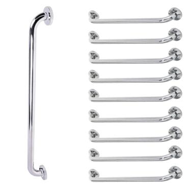 Imagem de Barra de Apoio Alca 80cm kit 9 Uni Acessibilidade Deficiente Cadeirante Idoso Banheiro Box Seguranca Corrimao Corredor