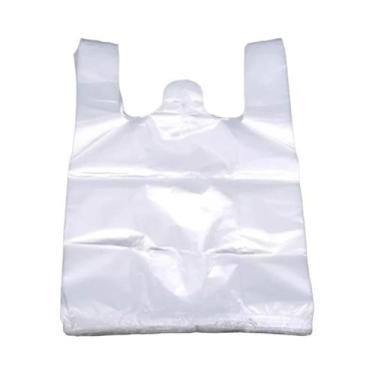 Imagem de Saco De Compras De Plástico Transparente, 100 Unidades Com Alça, Sacos