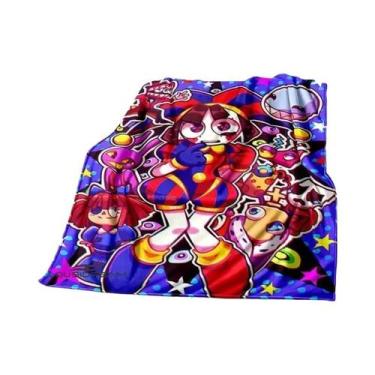 Imagem de Cobertor Digital Circus Cartoon De Flanela Quente E Confortável Para S