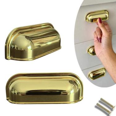 Imagem de 1 Puxador Modelo Concha Quadrado Premium 30mm - Compras Fáceis, Dourad