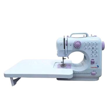 Imagem de Máquina de Costura Elétrica Portátil 12 Pontos com Mesa Pedal Doméstica Bivolt Importway Iwmc-505m
