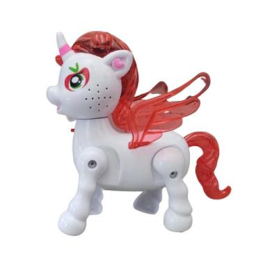 Imagem de Unicornio De Brinquedo C/ Som Luz Musical Anda Ponei Cavalo mas pilha 