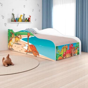 Imagem de Cama Mobili Solteiro 197cm X 92cm Kmcb Aventura Dino