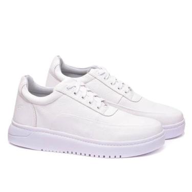 Imagem de Tênis Casual Ferrara Gales 100% Couro Legítimo Masculino, 37, Branco