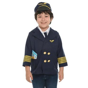 Imagem de Fantasia Infantil de Piloto de Avião com Chapéu - Sulamericana, Unica,