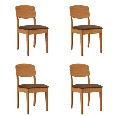 Imagem de Conjunto com 4 Cadeiras MDF Copper para Sala de Jantar Moderna Mobilia