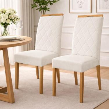 Imagem de Kit 2 Cadeiras de Jantar Estofadas Madeira Maciça Multimóveis CR15016