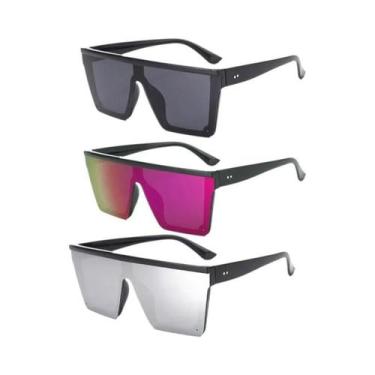 Imagem de Óculos De Sol Femininos De Armação Grande, Coloridos, Estilo Europeu-A