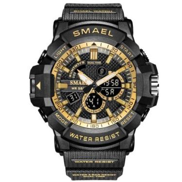 Imagem de Relógio Masculino Smael AnaDigi 8036 Preto e Dourado