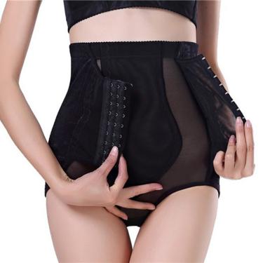 Imagem de Cinta Calcinha Modeladora Aperta Barriga Alta Compressão Flores Preta Tamanho:L