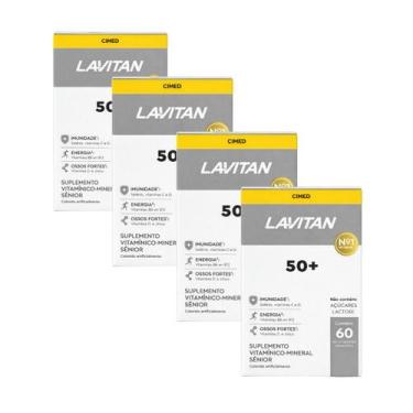 Imagem de Kit 04 Suplemento Alimentar Lavitan 50+ 60 Comp Cimed Sabor:Sem sabor,