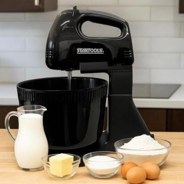 Imagem de Batedeira Elétrica Tigela Misturador Portátil Com Pás Duplas Batedor M