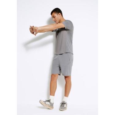 Imagem de Bermuda Esportiva Masculina Com Recorte - Hering, M, Cinza