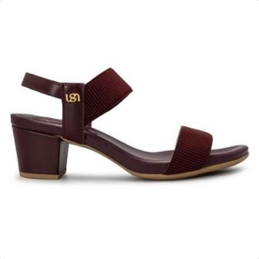 Imagem de Sandália Usaflex Feminina Elástico Salto Bloco Y8204-Feminino