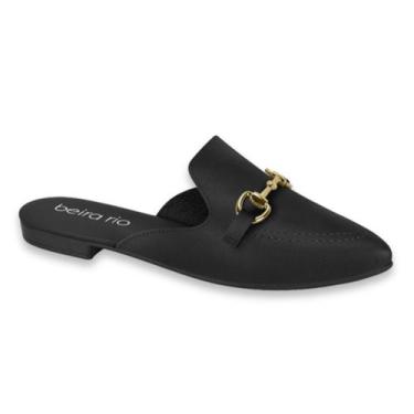 Imagem de Sapato Feminino Beira Rio Mule Bico Fino Fivela Ref: 4134.1017, Preto,
