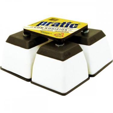 Imagem de Pe Geladeira/Fogao Plastico Quadrado Pratic Branco - MARVIPLAST, Branc