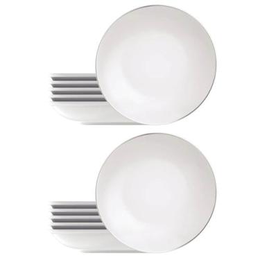Imagem de Jogo 12 Pratos Rasos de Jantar Porcelana 28cm Tramontina Atena Branco 