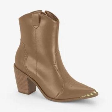 Imagem de Bota Feminina Vizzano Western 3070.108 Napa Genebra Taupe-Feminino