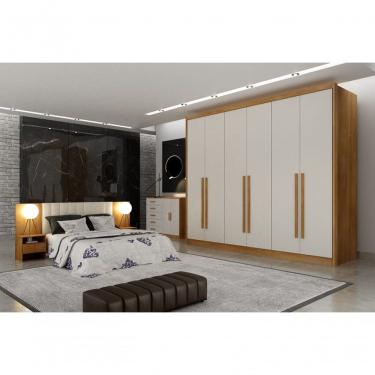 Imagem de Guarda Roupa Casal 6 Portas 8 Gavetas - Maldivas-cumaru-fendi - Móveis Novo Horizonte