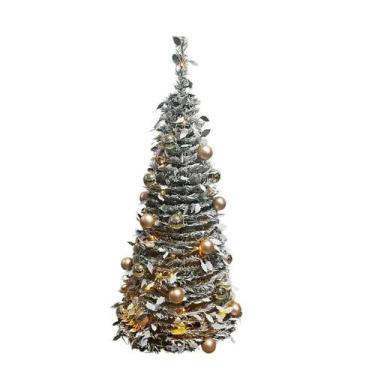 Imagem de Arvore Cone Nevada C/ LED USB Verde Branco 180CM Grillo 62698-098