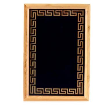 Imagem de Bandeja Gamela de Madeira Bambu p/ Café Decoração 28x19cm - Ami